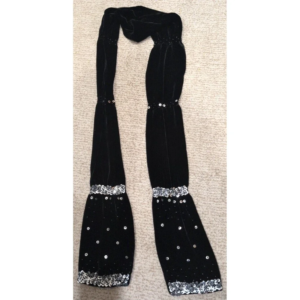 Black Sequin Beaded Dressy Special Occasions Scarf 66